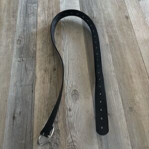 Target Black Leather Belt with Silver Buckle